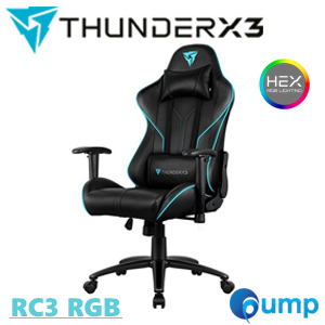 ThunderX3 RC3 HEX RGB Lighting Gaming Chair - Black/Cyan