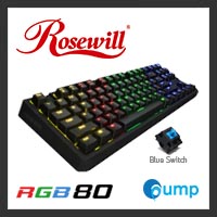 Rosewill RGB80 TKL LED 16.8 Million Colors Illuminated Mechanical Gaming Keyboard (Blue Switch)