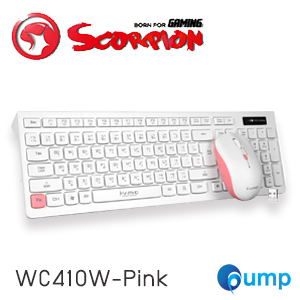 Marvo KC410W Wireless Keyboard and Mouse Combo Set - Pink
