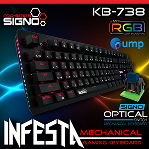 Signo E-sport KB-738 INFESTA Mechanical Gaming Keyboard (Optical Blue Switch)