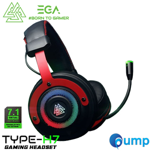 EGA Type H7 Spectrum RGB 7.1 Surround Gaming Headset - Black/Red