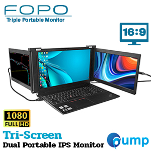 Fopo Dual Portable IPS Tri-Screen - Triple Screen Monitor 13.3 