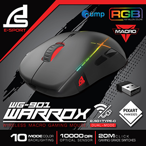 Signo E-Sport WG-901 Warrox Wireless Macro Gaming Mouse