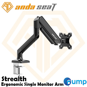 Anda Seat Stealth Single Monitor Arm - Black - AD-W-A6L-1T-B