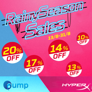 HyperX จัดให้!! โปรโมชั่นฤดูฝน ! ลดกระหน่ำมากกว่า 20% !!