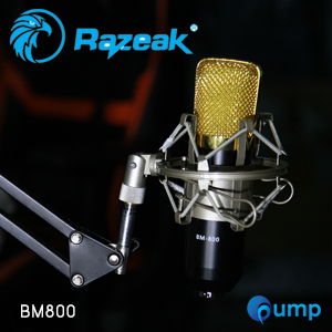 Razeak Microphone BM800 Condenser (สีดำ) + ชุดขาตั้ง