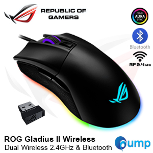 Asus ROG Gladius II Wireless RGB with Dual 2.4GHz/Bluetooth Gaming Mouse
