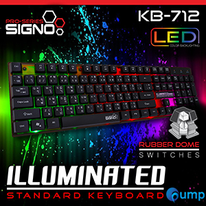 Signo KB-712 Illuminated RUBBER DOME Switch Gaming Keyboard