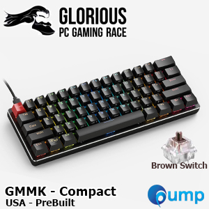 Glorious GMMK Compact Mechanical Keyboard PreBuilt - Brown Switch (US)