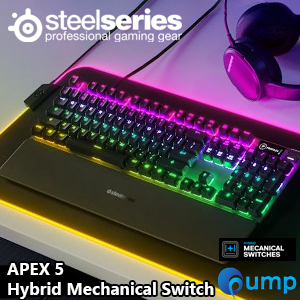 Steelseries Apex 5 RGB OLED Mechanical Gaming Keyboard - Blue Hybrid Switch
