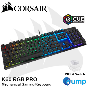 Corsair K60 RGB PRO Mechanical Gaming Keyboard — CHERRY VIOLA — Black