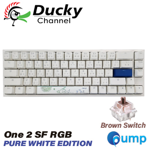 Ducky One 2 SF Mini RGB Pure White Gaming Keyboard - Brown Switch