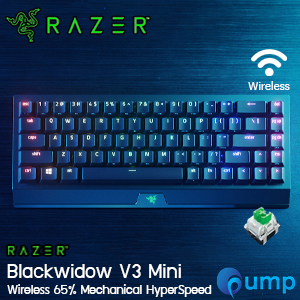 Razer BlackWidow V3 Mini 65% HyperSpeed Wireless Mechanical Gaming Keyboard - Green Switch