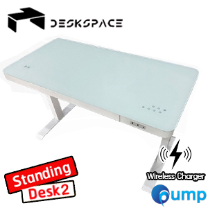 DESKSPACE Standing Desk (รุ่น2) Height Adjustable & Wireless Changer - ขาโต๊ะปรับระดับ (White) 