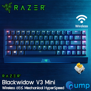 Razer BlackWidow V3 Mini 65% HyperSpeed Wireless Mechanical Gaming Keyboard - Yellow Switch