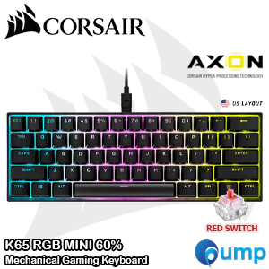 Corsair K65 RGB MINI 60% Mechanical Gaming Keyboard - CHERRY MX RED - Black