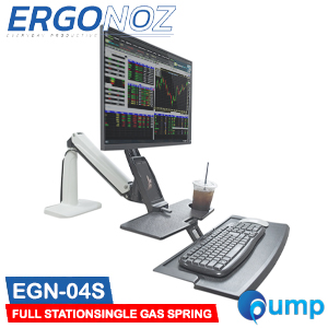 ERGONOZ EGN-04S Single Monitor Holder with Keyboard Stand and Cup Holder - ขาตั้งจอ 1 แขน 