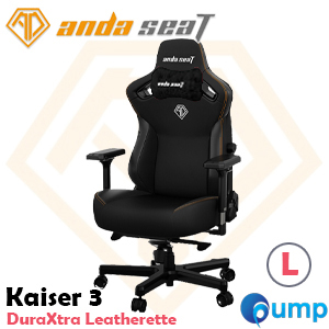 Anda Seat Kaiser 3 Series DuraXtra Leatherette Gaming Chair - Elegant Black (L)