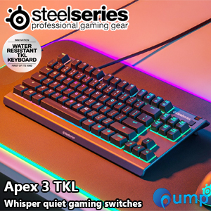 Steelseries Apex 3 TKL RGB Water Resistant Gaming Keyboard 