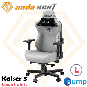 Anda Seat Kaiser 3 Series Linen Fabric Gaming Chair - Ash Gray (L)