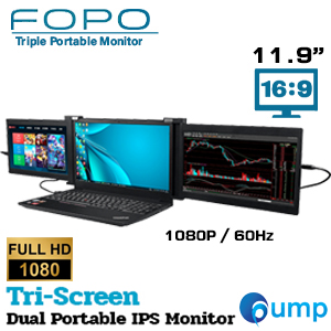Fopo Dual Portable IPS Tri-Screen - Triple Screen Monitor 11.6 
