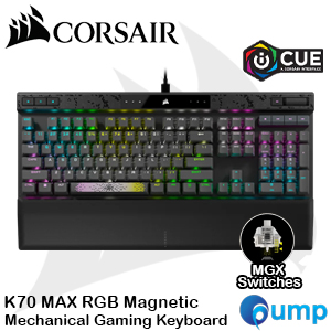 K70 MAX RGB Magnetic-Mechanical Gaming Keyboard - Adjustable CORSAIR MGX Switches - Steel Grey
