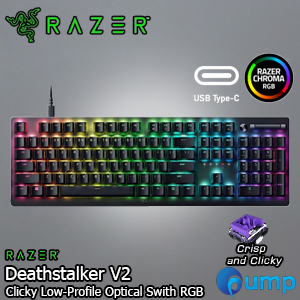Razer Deathstalker V2 Low-Profile RGB Optical Gaming Keyboard - Clicky - US