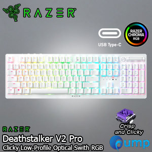 Razer Deathstalker V2 Pro Clicky Low-Profile Optical Switch RGB - White - US