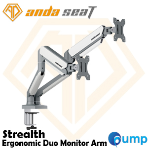 Anda Seat Stealth Duo Monitor Arm - White - AD-W-A6L-2T-FW