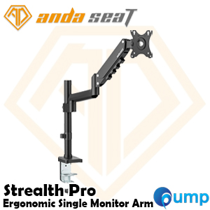 Anda Seat Stealth Pro Single Monitor Arm - Black - AD-W-A8-1T-B