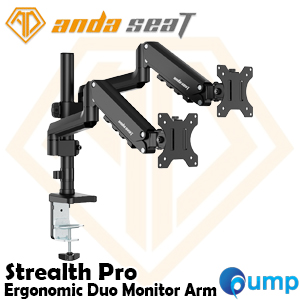 Anda Seat Stealth Pro Duo Monitor Arm - Black - AD-W-A8-2T-B