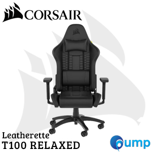 CORSAIR TC100 Relaxed Gaming Chairs - Leatherette - Black/Black : CF-9010050-WW