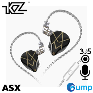 KZ ASX - In-Ear Monitors - 3.5mm With MIC - Black