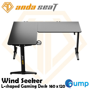 Anda Seat Wind Seeker L-shaped Gaming Desk - Black - 160x120cm