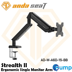 Anda Seat Stealth II Single Monitor Arm - Black - AD-W-A6D-1S-BB