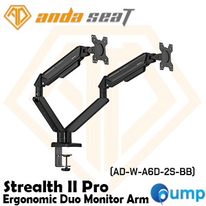 Anda Seat Stealth II Duo Monitor Arm - Black - AD-W-A6D-2S-BB