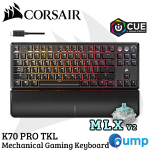 Corsair K70 PRO TKL High-Performance Hall Effect Programmable Gaming Keyboard with Rapid Trigger - Black - CH-911921G-NA