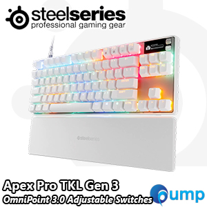 Steelseries Apex Pro TKL Wired Omnipoint Mechanical Gaming Keyboard - White - US - Gen 3
