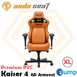 Anda Seat Kaiser 4 Series 6D Arm Rest Premium Gaming Chair - Size XL (Blaze Orange)