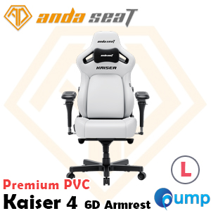 Anda Seat Kaiser 4 Series 6D Arm Rest Premium Gaming Chair - Size L (Cloudy White)