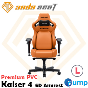 Anda Seat Kaiser 4 Series 6D Arm Rest Premium Gaming Chair - Size XL (Blaze Orange)