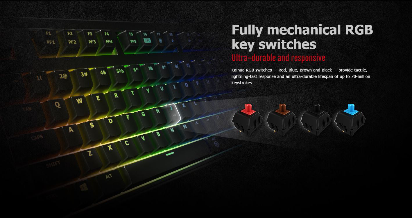 ขาย Asus Cerberus Mech RGB Gaming Keyboard (Kaihua switch) - Red Switch ...